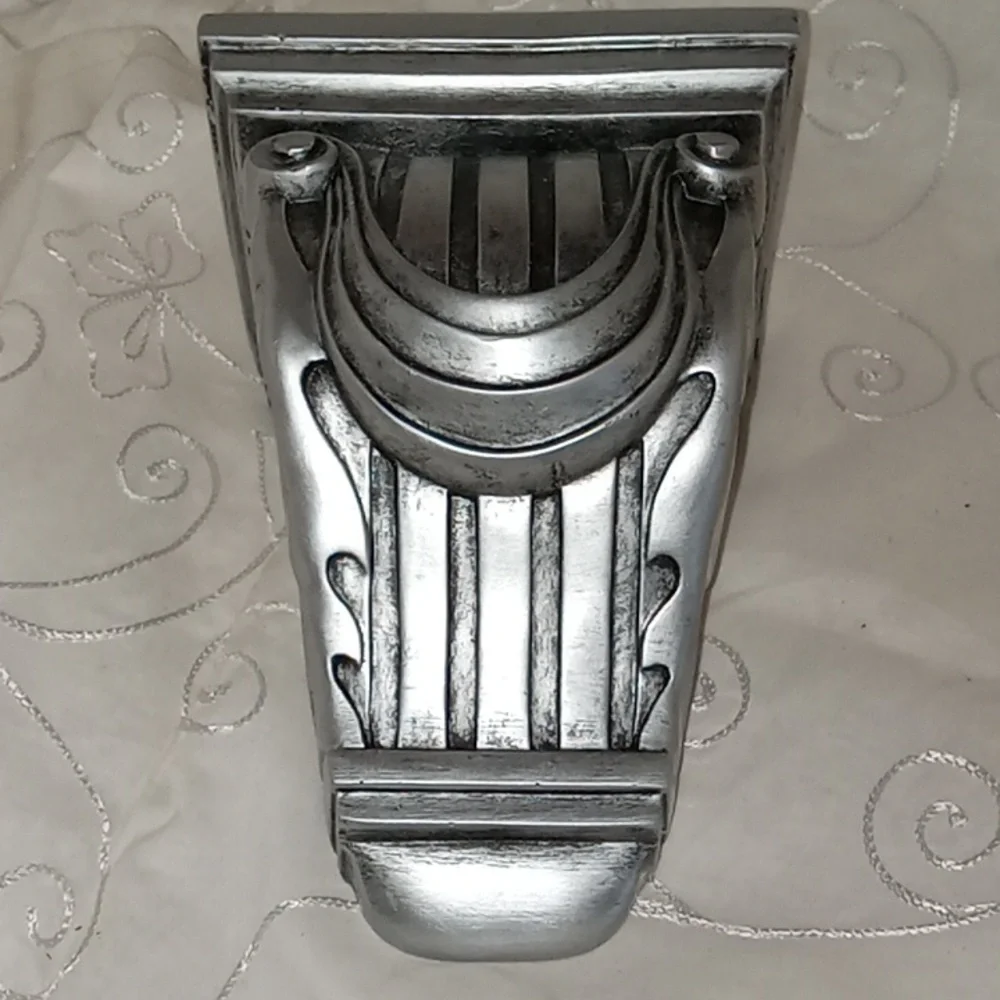 Vintage Silver Curtain Window Pediment